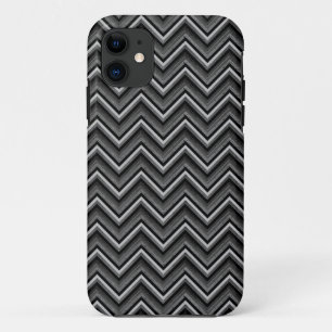 Black en Silver Chevron iPhone 11 Hoesje