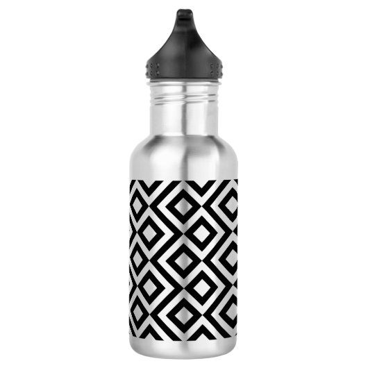 Black en Silver Meander Waterfles (Rechts)