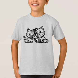 BLACK EN WHITE #55 - Dog and Cat Best Friends V03 T-shirt
