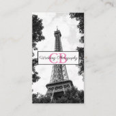 Black en White Eiffel Tower Professional Visitekaartje (Voorkant)