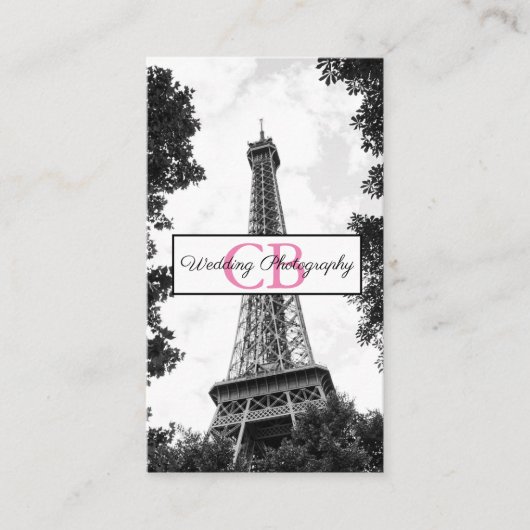 Black en White Eiffel Tower Professional Visitekaartje (Voorkant)