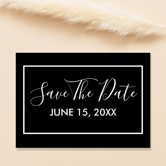 BLACK en White Minimalist sparen de Datum Save The Date