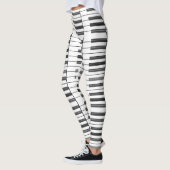Black en White Piano Keys Music Art Leggings (Links)