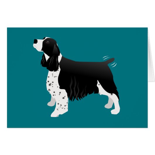 Black English Springer Spaniel Basic Breed Card (Voorkant Horizontaal)