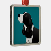 Black English Springer Spaniel Basic Breed Metalen Ornament (Rechts)