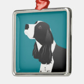 Black English Springer Spaniel Basic Breed Metalen Ornament (Links)
