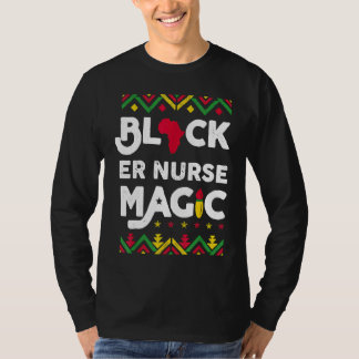 Black ER Nurse Magic Black History Month Emergency T-shirt