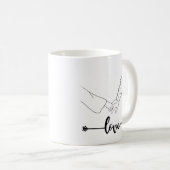 Black et blanc Illustration Love Couple Mug (Devant droit)
