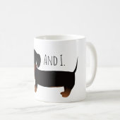 Black et Tan Dachshund Amoureux des chiens Mug (Devant droit)