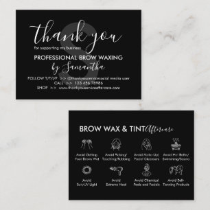 Black Eye Brow Wax Tint Nazorg Bedankt Visitekaartje