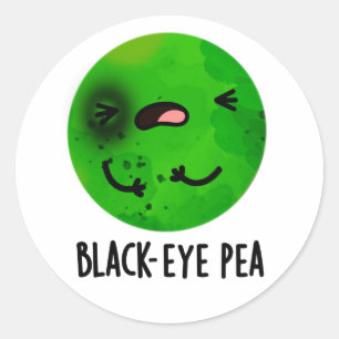Black Eye Pea Funny Veggie Pun Ronde Sticker