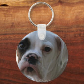Black Eyed Boxer Dog Sleutelhanger (Voorkant)