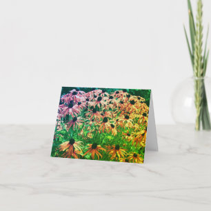 Black Eyed Susan Abstract Colors Note Kaart