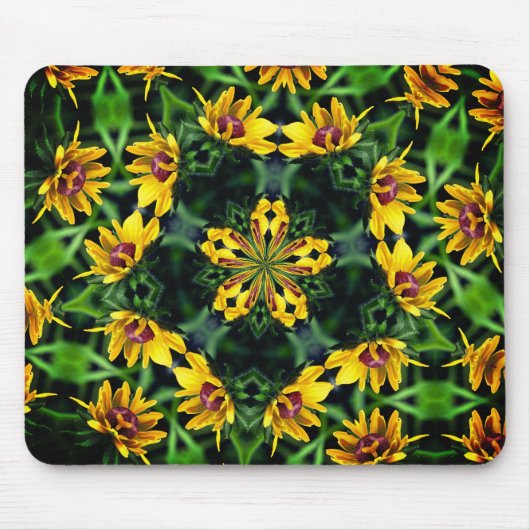 Black Eyed Susan Abstracte Flower Art Muismat (Voorkant)