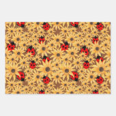 Black-Eyed Susan And Ladybugs Seamless Pattern Inpakpapier Vel (Voorkant 2)