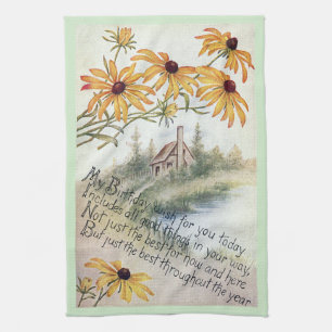 Black Eyed Susan Birthday Theedoek