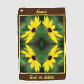 Black Eyed Susan Daisy Abstract gepersonaliseerd Golfhanddoek (Voorkant)