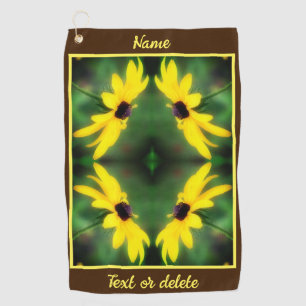 Black Eyed Susan Daisy Abstract gepersonaliseerd Golfhanddoek