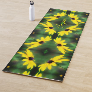 Black Eyed Susan Daisy Abstract gepersonaliseerd Yogamat