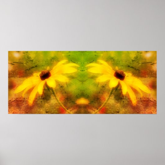 Black Eyed Susan Daisy Abstract Verdrietig Poster (Voorkant)