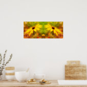 Black Eyed Susan Daisy Abstract Verdrietig Poster (Keuken)