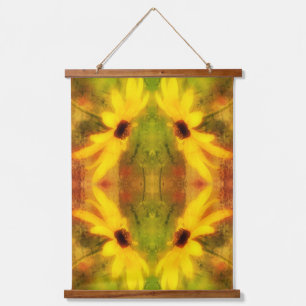 Black Eyed Susan Daisy Verdrietig Abstract Hangend Wandkleed