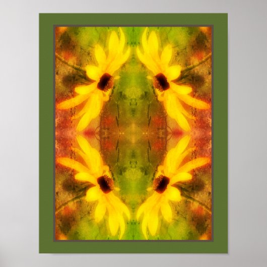 Black Eyed Susan Daisy Verdrietig Abstract Poster (Voorkant)