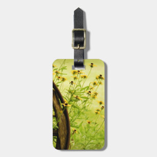Black-Eyed Susan en Wagon Wheel Photo Bagagelabel