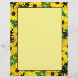 Black Eyed Susan Floral 8,5 x 11 Briefpapier