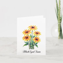 Black Eyed Susan Floral Blank Note Card