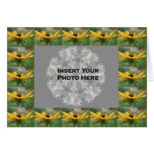 Black Eyed Susan Floral Carte photo de la frontièr