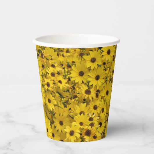 Black Eyed Susan Floral Paper cup Papieren Bekers (Voorkant)