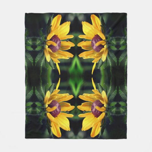 Black Eyed Susan Flower Unfolding Pattern Fleece Deken (Voorkant)