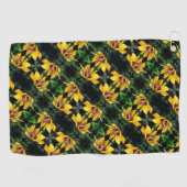 Black Eyed Susan Flower Unfolding Pattern Golfhanddoek (Horizontaal)