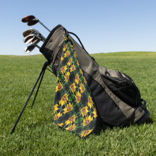 Black Eyed Susan Flower Unfolding Pattern Golfhanddoek