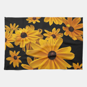 Black Eyed Susan Flowers Kitchen Towel Theedoek