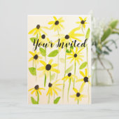 Black-Eyed-Susan Invitation Kaart (Staand voorkant)