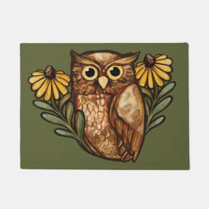 Black Eyed Susan Owl Flower Owls Deurmat