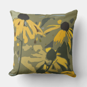 Black-Eyed Susan Rudbeckia Design OUTDDEUR kussen