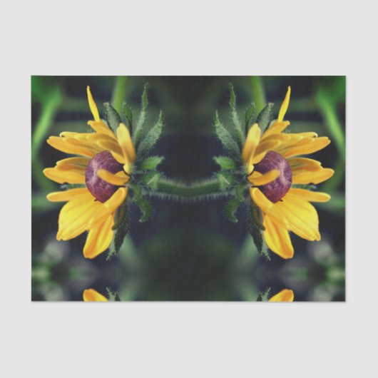 Black Eyed Susan Unfolding Abstract ontkoppeling Tissuepapier (Voorkant)