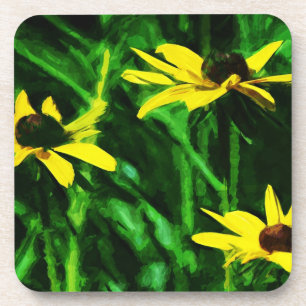Black Eyed Susan Wildflower Abstract Bier Onderzetter