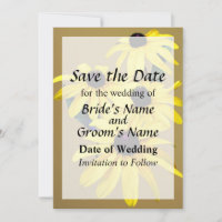 Black-Eyed Susans in een rij Save the Date