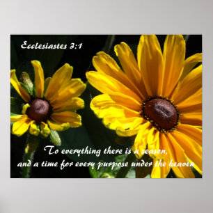 Black Eyed Susans met Bijbelvers Poster