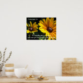 Black Eyed Susans met Scriptversie Poster (Keuken)