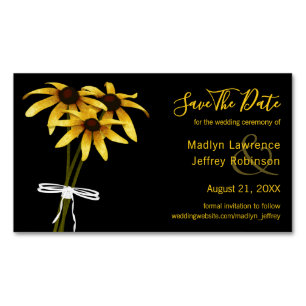 Black Eyed Susans wildflower bruiloft Magnetisch Visitekaartje