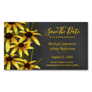 Black Eyed Susans wildflower bruiloft Magnetisch Visitekaartje