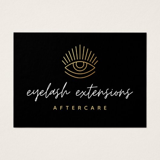 Black Eyelash Extensions Lash Aftercare Kaart (Voorkant)