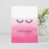 Black Eyelashes Pink Ombre Kaart (Staand voorkant)