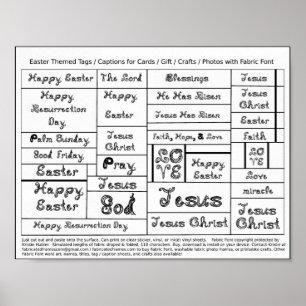 Black Fabric Font Paasonderschriften voor labels v Poster