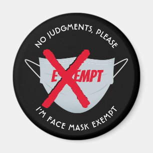 Black FACE MASK-VRIJSTELLING Magneet